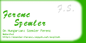 ferenc szemler business card